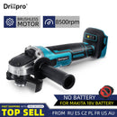 Drillpro 18V 125/100mm Brushless Impact Angle Grinder Cordless Cutting Machine Polisher Power Tools compatible Makita Battery