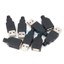 10pcs Type A Male Female USB 4 Pin Plug Socket Connector With Black Plastic Cover Type-A DIY Kits
