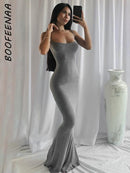 BOOFEENAA Strap Backless Long Maxi Dresses Party Club Vacation Outfits for Women Sexy Casual Summer Dress 2022 Wholesale C85CZ24