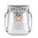 Silver Mobile Phone Mini Bags Small Clutches Shoulder Bag Crocodile Leather Women Handbag Black Clutch Purse Handbag Flap