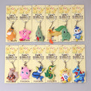 Pokemon Anime Marowak Abra Gengar Ponyta Porygon Alloy Silicone Keychain Accessories Pendant Bag Key Ring Pendant Birthday Gifts