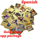55 Pieces Of Pokemon Metal Gold Card Charizard Vmax Gx Energy Card Charizard Pikachu Rare Collection Battle Trainer Card Child