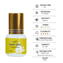 Yelix eyelash extension glue 0.5-1 Sec Fast Dry individual lashes glue sensitive eye Black/Clear eyelash glue lash extension