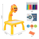 Kids Led Projector Drawing Table Toy Set Art Painting Board Table Light Toy Educational Learning Paint Tools Toys for Children