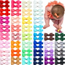 10pcs/lot Solid Color Grosgrain Ribbon Bowknot Kids Hair Clips Handmade Bows Baby Girls Barrettes Hairpins Photo Props Gifts