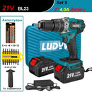 21V 13MM Brushless Electric Drill 115N/M 4000mah Battery Cordless Screwdriver With Impact Function Can Drill Ice Power Tools