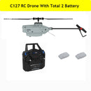C127 2.4GHz RC Drone 720P Camera 6-Axis Wifi Sentry Helicopter Wide Angle Camera Single Paddle Without Ailerons Spy Drone RC Toy