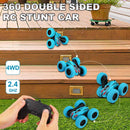 Roclub 4WD RC Car 2.4G Radio Remote Control Car 1:24 Double Side RC Stunt Cars 360° Reversal Vehicle Model Toys For Children Boy