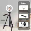 10" 26cm LED Selfie Ring Light Photography Video Light RingLight Phone Stand Tripod Fill Light Dimmable Lamp Trepied Streaming