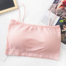 Fashion Women Sling Tube Top Sexy Bra Top Breathable Chest Pad Wearing Underwear Seamless Ice Silk Breast Wrap Lingerie Female