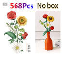 Fomantic Flower Bouquet Building Block Bricks Anime Figure Toys Friends Pricness Kit Set Gift for Girl Friend Simulation Rose