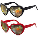 Women Fashion Heart Shaped Effects Glasses Watch The Lights Change To Heart Shape At Night Diffraction Glasses Female Sunglasses