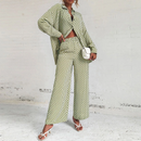 Summer Fashion Printed Loose Long Sleeves Shirts Straight Pants Two Piece Suits New Streetwear Women&