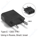 1-100pcs 4.0/4.8mm EU Plug Adapter EU US Israel To Euro KR BR Brazil Plug Converter American Travel Power Adapter Plug Socket