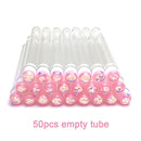 50pcs Reusable Eyelash Brush Tube Disposable Eyelash Wands Eyebrow Brush Replaceable Dust-proof Sparkling Broken Diamond Bottom