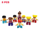 Big Size Action Figures City Princess Policemen Family Building Block Doll Character Accessory Toys Assembly Children Kids Gift