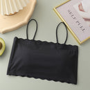 Fashion Women Sling Tube Top Sexy Bra Top Breathable Chest Pad Wearing Underwear Seamless Ice Silk Breast Wrap Lingerie Female