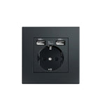 Depo Wall Type Dual USB Power Socket 2.1A, Electrical socket wall plug with usb, 16A 220V outlet, German EU Standard Socket