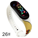 Pokemon Strap LED Electronic Watch Fashion Colorful Bracelet Touch Waterproof Anime Character Pikachu Educational Children&