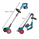 Electric Folding Lawn Mower Cordless Lawn Trimmer with 2 Lithium Batteries 8 Accessories Adjustable Handheld Power Tools