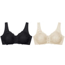2PCS Sexy Front Closure Bralette Lace Plus Size Bra Push Up Underwear Crop Top M-5XL Seamless Brassiere Female Lingerie
