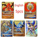 10000HP Arceus Vmax DIY Golden Pokemon Cards in English Iron Metal Pokmo Letters Kids Gift Game Collection Cards