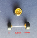 4PCS 1/64 Scale Alloy Car Model 5.2mm/11mm Size Rubber Tires + Wheels + Axles for Modified 1:64 Matchbox/Domeka/HW Model Cars
