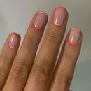 24Pcs/Box Charming Pink Flame Short Ballet Wearable Fake Nails press on Square Head Full Cover Detachable Finished Fingernails