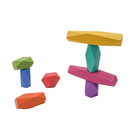 Wooden Rainbow Stones Building Blocks Colorful Wood Toy Block Stacker Balancing Games Montessori Educational Toys for Children