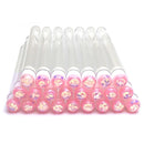 50pcs Reusable Eyelash Brush Tube Disposable Eyelash Wands Eyebrow Brush Replaceable Dust-proof Sparkling Broken Diamond Bottom