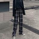 Plaid Thin pants women summer 2022 new high-waisted loose-fitting straight trousers dropshipping tug pants casual pants