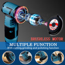 12V Brushless Angle Grinder with Lithium Battery 15000Rpm Grinder Cutter for Cutting Polishing Ceramic Tile Wood Stone Steel
