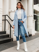 Simplee Long straight winter coat with rhombus pattern Casual sashes women parkas Deep pockets tailored collar stylish outerwear