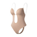Sexy Full Bodyshaper Bra Women Deep V Convertible Bra Thong Shapewear Backless Invisible Push Up Underwear Slimming Bodysuit