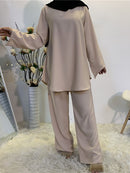Eid Mubarak Kaftan Dubai Abaya Turkey Muslim Fashion Hijab Dress Sets Islam Clothing Abayas For Women Musulman Ensembles De Mode