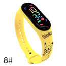 Pokemon Strap LED Electronic Watch Fashion Colorful Bracelet Touch Waterproof Anime Character Pikachu Educational Children&