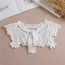 Linbaiway 2022 Lace Chiffon Doll Fake Collar Ladies Shawl Wrap Removable Detachable Embroidered False Collar Clothes Accessory
