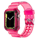 Clear Band + Case for Apple Watch 8 7 6 SE 5 3 2 Soft Transparent silicone Strap for iwatch Strap 40mm 44mm 42MM 41MM 45MM 49MM