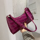 Crocodile Pattern PU Leather Handbag Female Shoulder Bag Fashion Ladies Armpit Bag Retro Casual Women Tote Small Clutch Dropship
