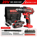 WOSAI New 20V Cordless Drill Electric Screwdriver Mini Wireless Power Driver DC Lithium-Ion Battery 3/8-Inch 2 Speed Power Tools