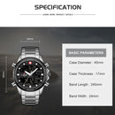 NAVIFORCE Watches for Men Luxury Brand Digital Chronograph Sport Quartz Wristwatch Waterproof Military Steel Band Luminous Clock
