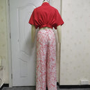 Wefads Womens Two Piece Sets Sexy Mid Sleeve Shirt Elgant Floral Print Wide Leg Pant High Streetwear