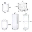 Acrylic Makeup Organizer Cotton Pad Storage Box For Cotton Swabs Rod Cosmetics Jewelry Organizer with Bamboo Lid Repacking Boxes