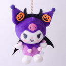 Sanrio 10cm Kuromi My Melody KT Cat PC Dog Hello Kitty Keychain Anime Plush Figure Pendant Accessories Cute Animals Toys