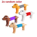 1- 4Pcs Novelty Spring Dog Pop Tubes Sensory Toy Stress Relieve Bellows Toys For Adult Kids Anti-stress Squeeze Toys Gifts