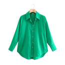 Zevity New Women Simply Candy Color Casual Slim Poplin Shirts Office Ladies Long Sleeve Blouse Roupas Chic Chemise Tops LS9405