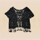 Hot Lace White/Black Bridal Summer Women Short Sleeve Shrug Bolero Wedding Jacket Elegant Cape