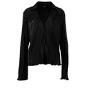 Ladies Shirt Suits Pleated Notched Single-Breasted Female Cardigan Two-Piece Loose Shirts and High-Waist Wide-Leg Pants Sets