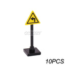 Marumine Traffic Road Sign Light Lamp Block Brick City Street View Accessories Signpost Barrier Speed Limit Indicator Warning