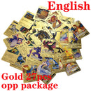 55 Pieces Of Pokemon Metal Gold Card Charizard Vmax Gx Energy Card Charizard Pikachu Rare Collection Battle Trainer Card Child